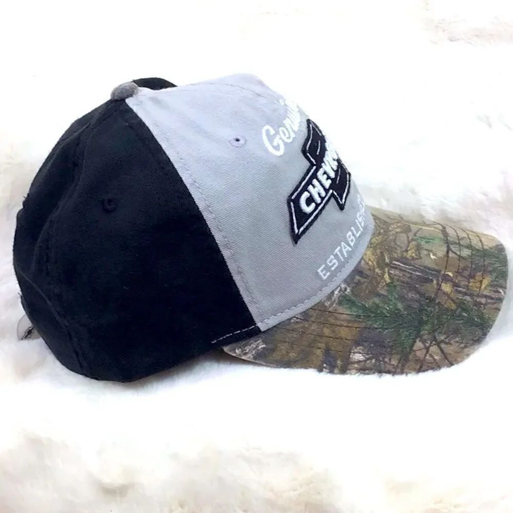 NEW Chevy Black and Camo print ball cap with Logo Script patch - Picture 3 of 11